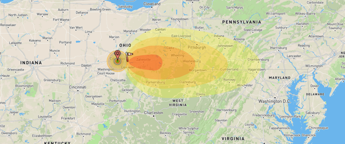 calculate nuclear war bomb risk map